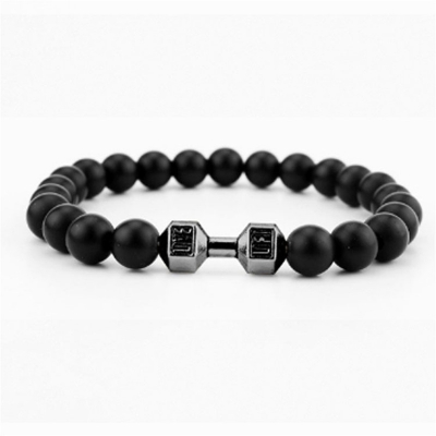 Picture of Indispensable -Quality And Durablity -Stainless Steel Fashion Dumbbell mens bracelets for men- Innovative Qualityful - Easy To care and Longive  