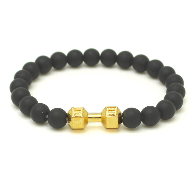 Picture of Indispensable -Quality And Durablity -Stainless Steel Fashion Dumbbell mens bracelets for men- Innovative Qualityful - Easy To care and Longive  