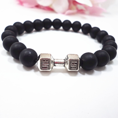 Picture of Indispensable -Quality And Durablity -Stainless Steel Fashion Dumbbell mens bracelets for men- Innovative Qualityful - Easy To care and Longive  
