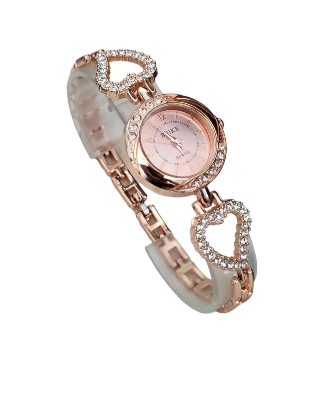 Picture of Stainless Steel  Rose Gold Simple & Elegant Design Rose Gold Analog Watch For Girls Gold 