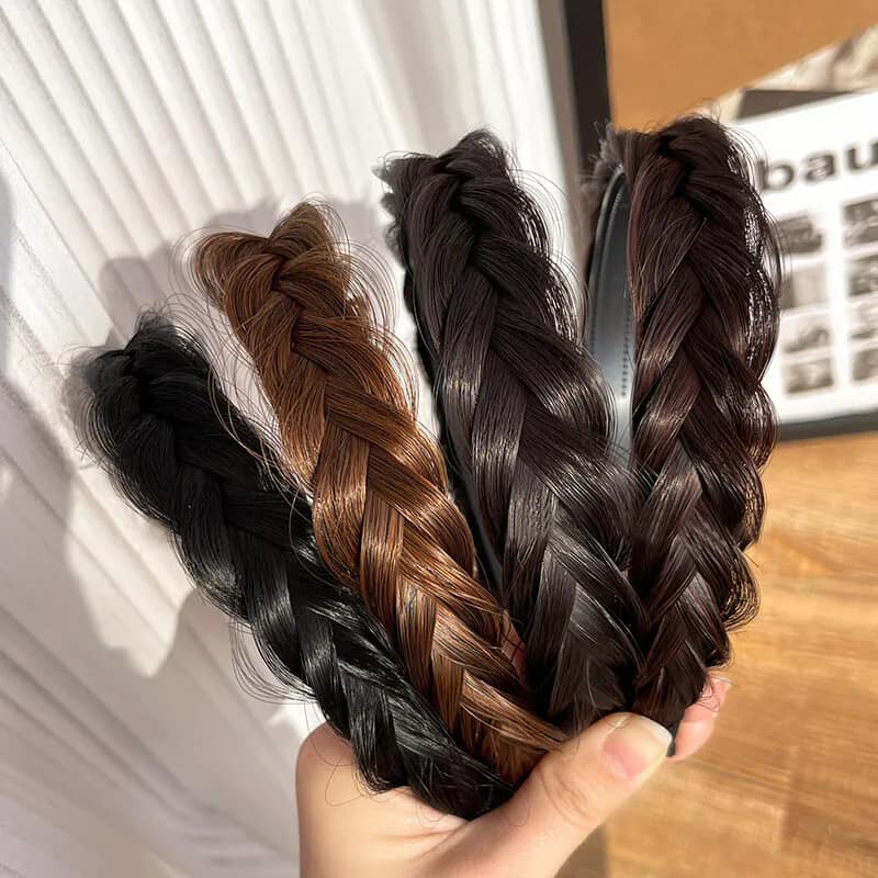 Picture of Women Braid Wig Headband Non-Slip Hair Hoop Headdress Fashion Female Hairstyle Hairband For Girls Hair accessories  Int: One size
