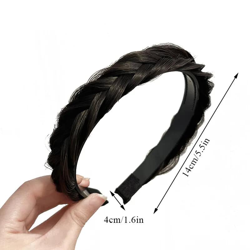 Picture of Women Braid Wig Headband Non-Slip Hair Hoop Headdress Fashion Female Hairstyle Hairband For Girls Hair accessories  Int: One size
