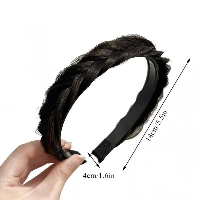 Picture of Women Braid Wig Headband Non-Slip Hair Hoop Headdress Fashion Female Hairstyle Hairband For Girls Hair accessories  Int: One size