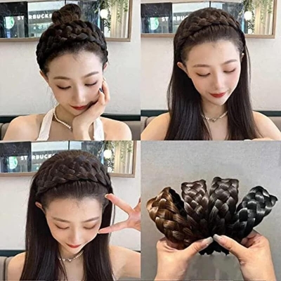 Picture of Large Braid Headband Non-Slip Hair Hoop Headdress Fashion Female Hairstyle Hairband For Girls Hair Accessories Headwear-মেয়েদের বিনুনি হেয়ারব্যান্ড  Int: One size