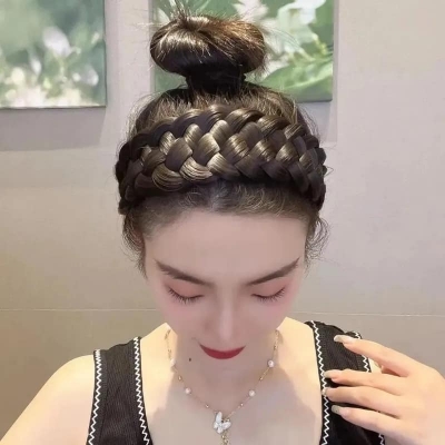 Picture of Large Long Natural Black Brown Braid Hair bands Headbands Hair For Women -মেয়েদের জন্য বিনুনি হেডব্যান্ড হেয়ারব্যান্ড  Int: One size