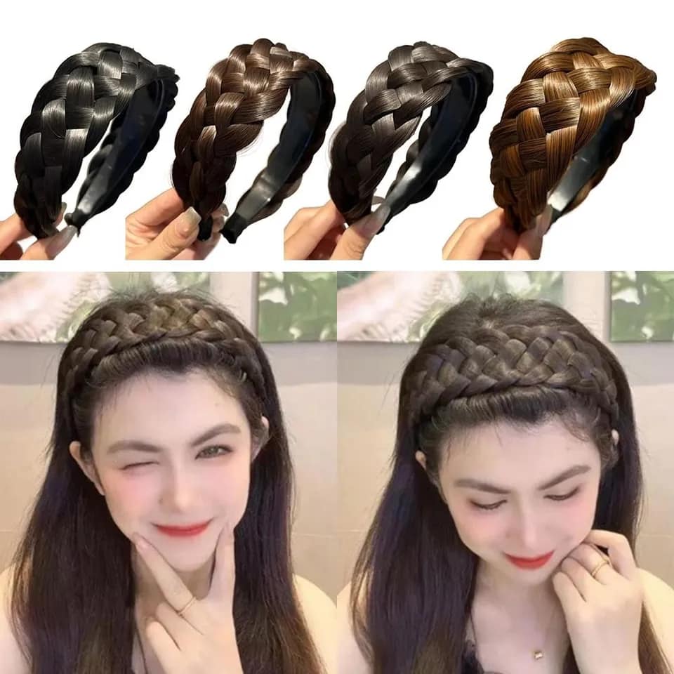 Picture of Women Braid Wig Headband Non-Slip Hair Hoop Headdress Fashion Female Hairstyle Hairband For Girls Hair accessories -মহিলাদের জন্য বিনুনি হেডব্যান্ড হেয়ারব্যান্ড  Int: One size