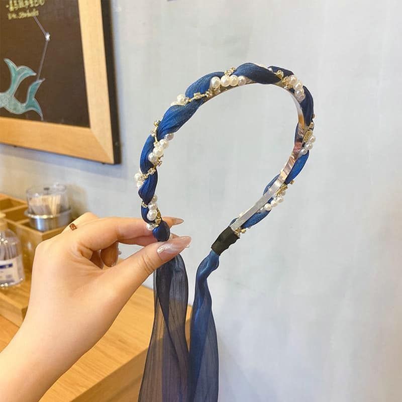 Picture of Hair Tie Headband Hair Band Head Band Accessories for Women Blue Int: One size