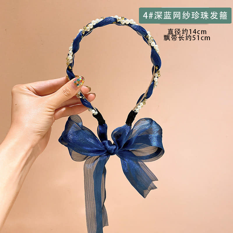 Picture of Hair Tie Headband Hair Band Head Band Accessories for Women Blue Int: One size