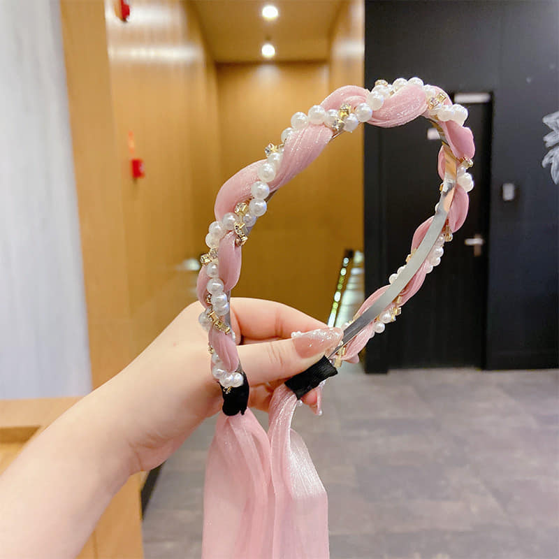 Picture of Pink Fashion Hair Hoop Hair Bands for Women Girls Flower  Hairbands For Women /Girls Pink Int: One size