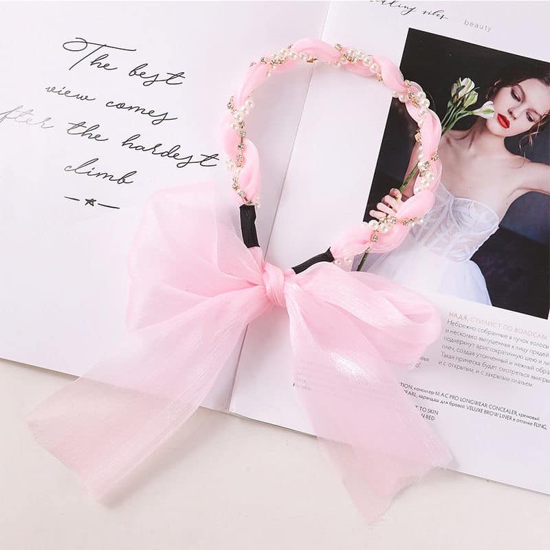Picture of Pink Fashion Hair Hoop Hair Bands for Women Girls Flower  Hairbands For Women /Girls Pink Int: One size