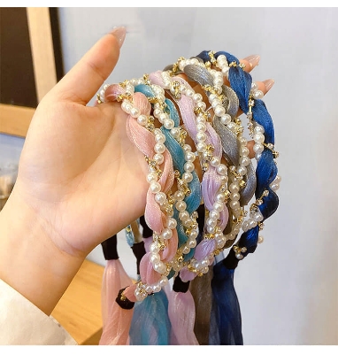 Picture of Pink Fashion Hair Hoop Hair Bands for Women Girls Flower  Hairbands For Women /Girls Pink Int: One size