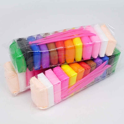 Picture of Colors/Set Super Light Clay with 3 Tools Air Drying Light Polymer Plasticine Modelling 5D Clay Handmade Educational Toy - 12pcs Multicolor 
