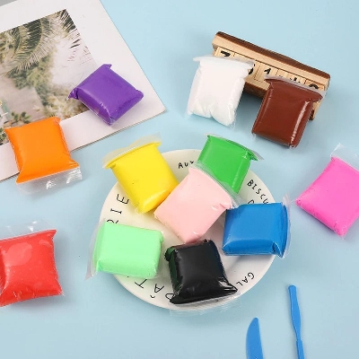 Picture of Colors/Set Super Light Clay with 3 Tools Air Drying Light Polymer Plasticine Modelling 5D Clay Handmade Educational Toy - 12pcs Multicolor 