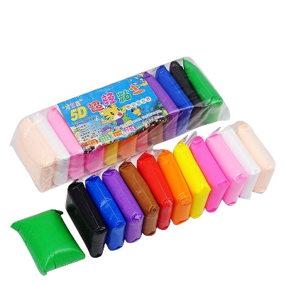 Picture of Colors/Set Super Light Clay with 3 Tools Air Drying Light Polymer Plasticine Modelling 5D Clay Handmade Educational Toy - 12pcs Multicolor 