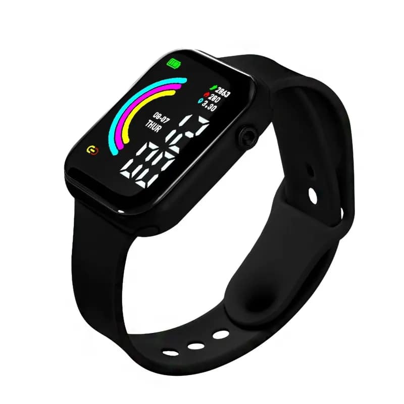 Picture of New Digital Wristwatch Sports Automatic Watch for Men Women LED Ladies Electronic Watches Black 