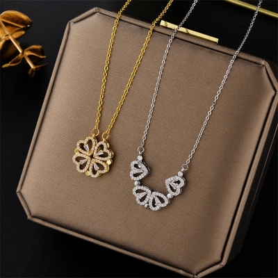 Picture of Heart-Shaped Pendant Necklaces for Women New Collection for Women Silver 