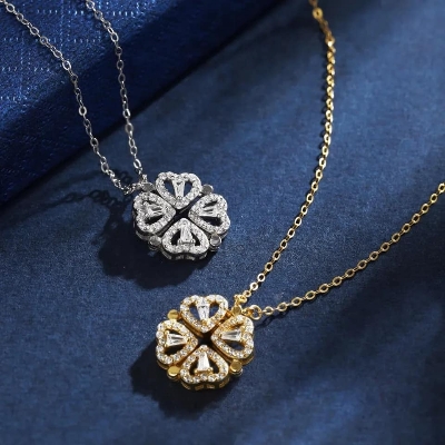 Picture of Heart-Shaped Pendant Necklaces for Women New Collection for Women Silver 