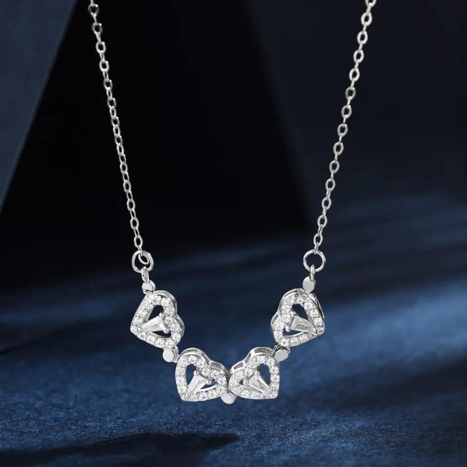 Picture of Heart-Shaped Pendant Necklaces for Women New Collection for Women Silver 