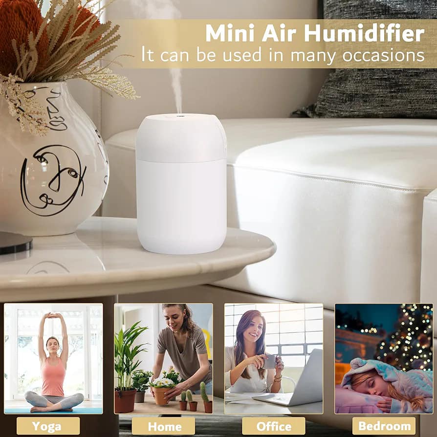 Picture of Mini Portable Air Humidifier 300ml USB Car Air Purifier Fogger Mist Maker with LED Night Lamp Ultrasonic Sprayer Home Appliance  