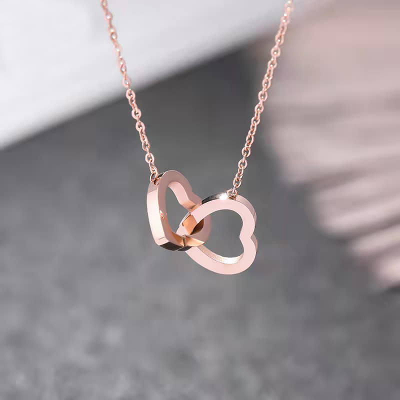 Picture of Double Heart Cross Pendant Necklace for Women  