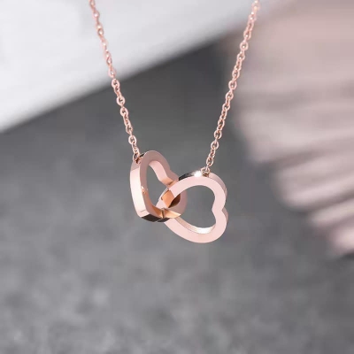 Picture of Double Heart Cross Pendant Necklace for Women  