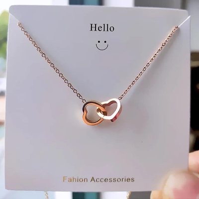 Picture of Two Heart Shaped Necklaces Chain For Women  