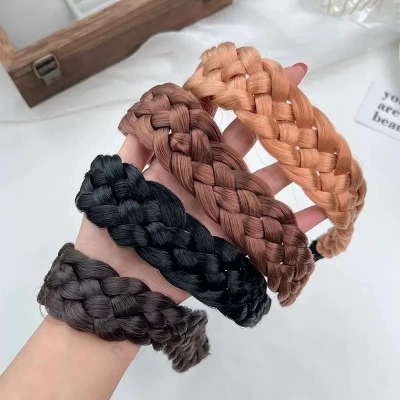 Picture of Synthetic Braided Headbands Hair Band Braiding Hair Accessories Hair Extension Hairpiece for Women Girls  Int: One size