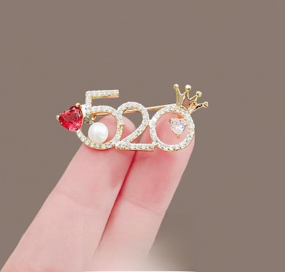 Picture of 520 Brooch Hijab Safety Pin for Girls and Women's\ Gold 