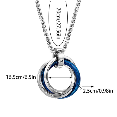 Picture of Pendant Necklace For Men Women Stainless Steel Chain Necklace Silver 