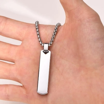 Picture of Trendy Simple Stainless Steel Silver Cross Pendant Chain  Necklace For Men Silver 