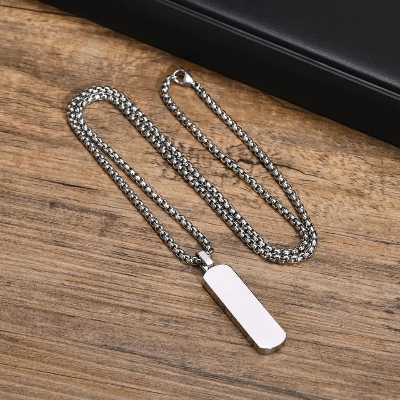 Picture of Trendy Simple Stainless Steel Silver Cross Pendant Chain  Necklace For Men Silver 