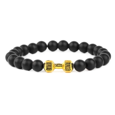 Picture of Golden  Dumbbell Sports Bracelet for Men Gold 