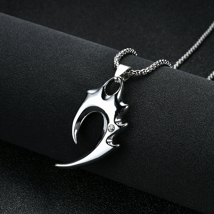 Picture of Fashion New Pendant Necklace Men Punk Trendy Simple Stainless Steel Chain  