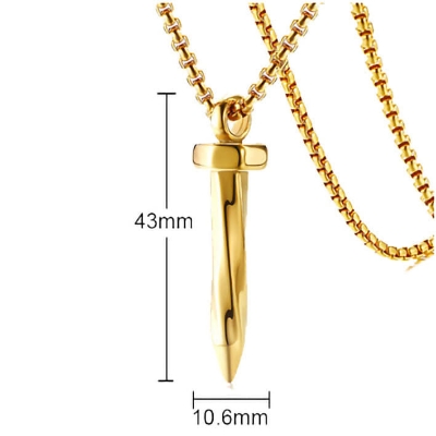 Picture of High Quality Hip Hop Necklace with Pendant for Men, Long Stainless Steel Necklace, Silver Color, Unique Streetwear, Jewelry  