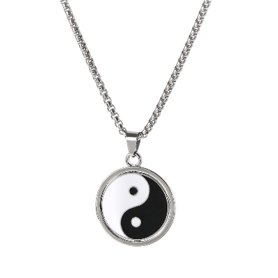 Picture of Stainless Steel Yin Yang Men's Chain Black 