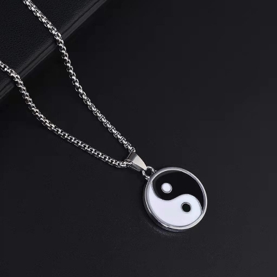 Picture of Stainless Steel Yin Yang Men's Chain Black 