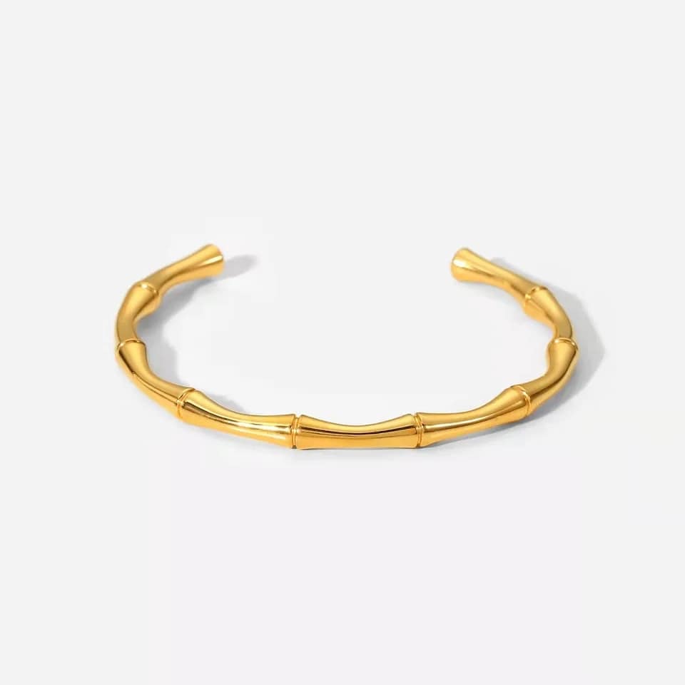 Picture of Classic Bamboo Joint Bracelet for Men Gold 