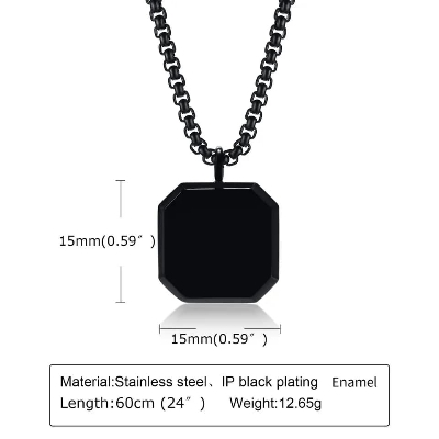 Picture of Waterproof Black  Plated Men Lightning Pendant Necklace Chain  for Men Male Boys Gifts Jewelry  