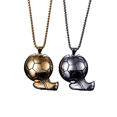 Picture of Alloy Football Ball Pendant Necklace  For Men Gold 