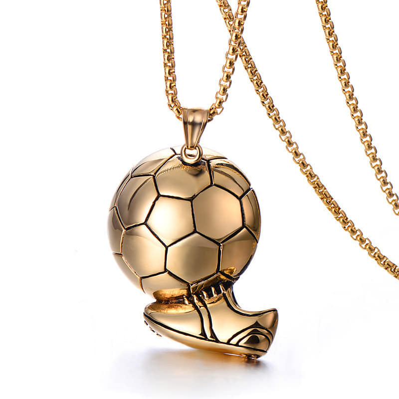 Picture of Alloy Football Ball Pendant Necklace  For Men Gold 