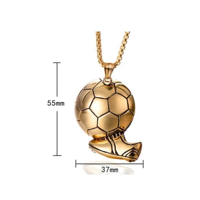 Picture of Alloy Football Ball Pendant Necklace  For Men Gold 