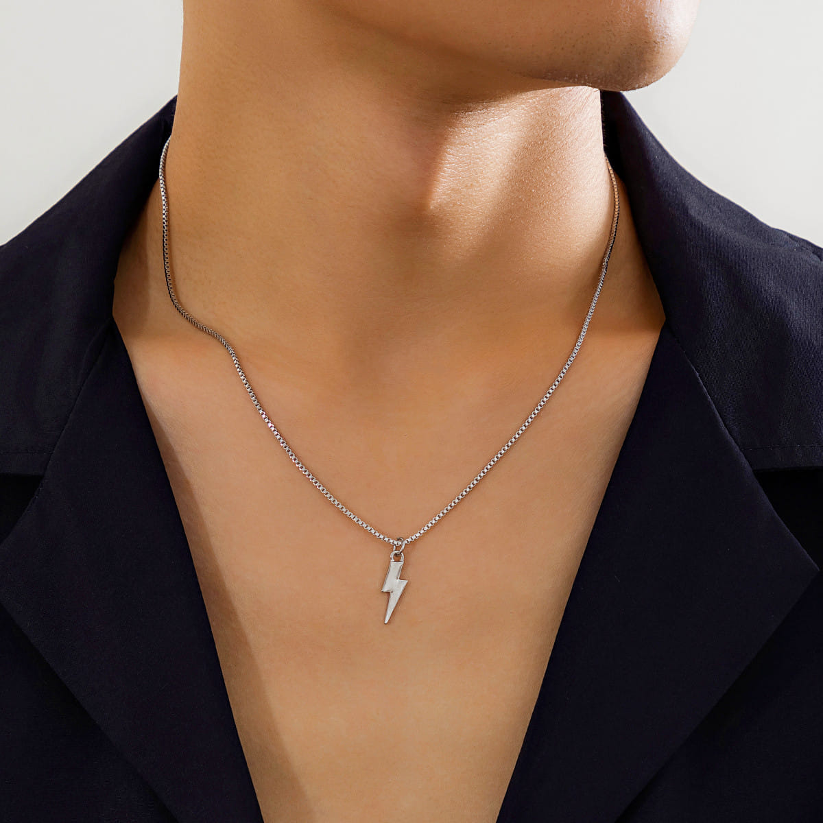 Picture of Silver Pendant Necklace Chain  for Men Silver 