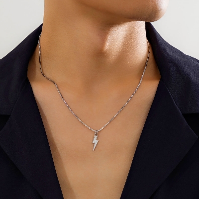 Picture of Silver Pendant Necklace Chain  for Men Silver 