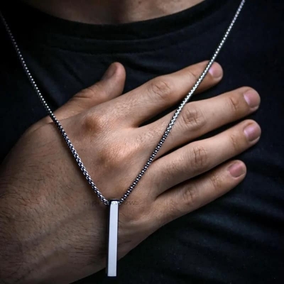Picture of Silver Color Metal Chain for Men Silver 