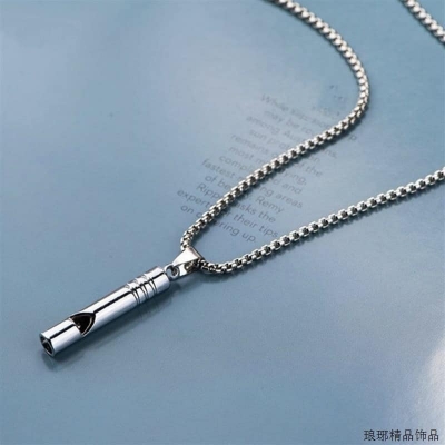 Picture of Blow Whistle Necklace Stainless Steel Silver Color Metal Chain for Men Silver 