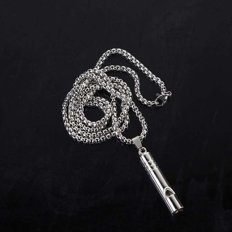 Picture of Blow Whistle Necklace Stainless Steel Silver Color Metal Chain for Men Silver 