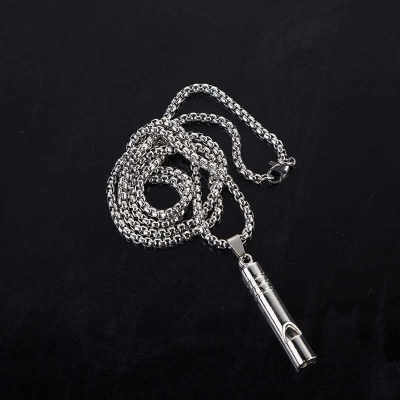 Picture of Blow Whistle Necklace Stainless Steel Silver Color Metal Chain for Men Silver 