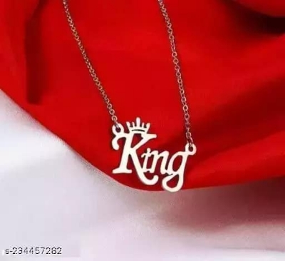 Picture of Fashion King New Pendant Necklace Men Punk Trendy Simple Stainless Steel Chain for Men Silver 