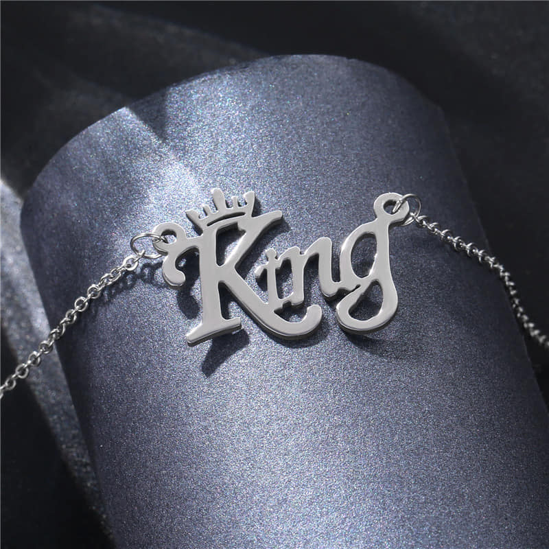 Picture of Fashion King New Pendant Necklace Men Punk Trendy Simple Stainless Steel Chain for Men Silver 