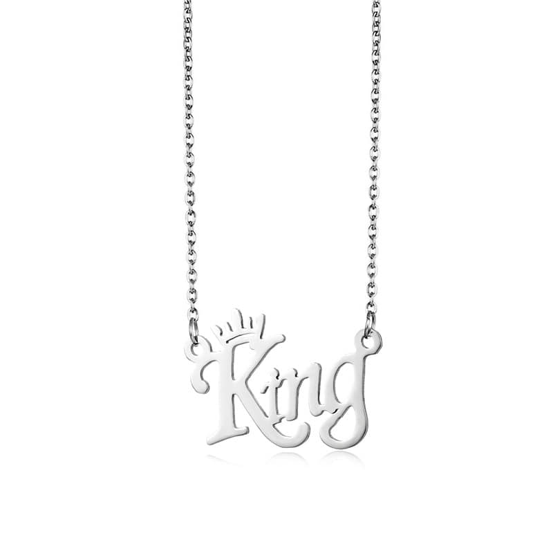 Picture of Fashion King New Pendant Necklace Men Punk Trendy Simple Stainless Steel Chain for Men Silver 